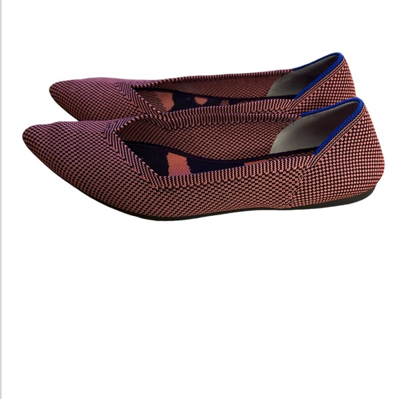 Rothy’s The Point Rose Pink Blue Ballet Flat Shoes Size 7.5 Great Condition - Picture 5 of 9